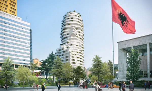 Ndërtesa 85 metra si koka e Skenderbeut në Tiranë, The Guardian i dedikon një shkrim