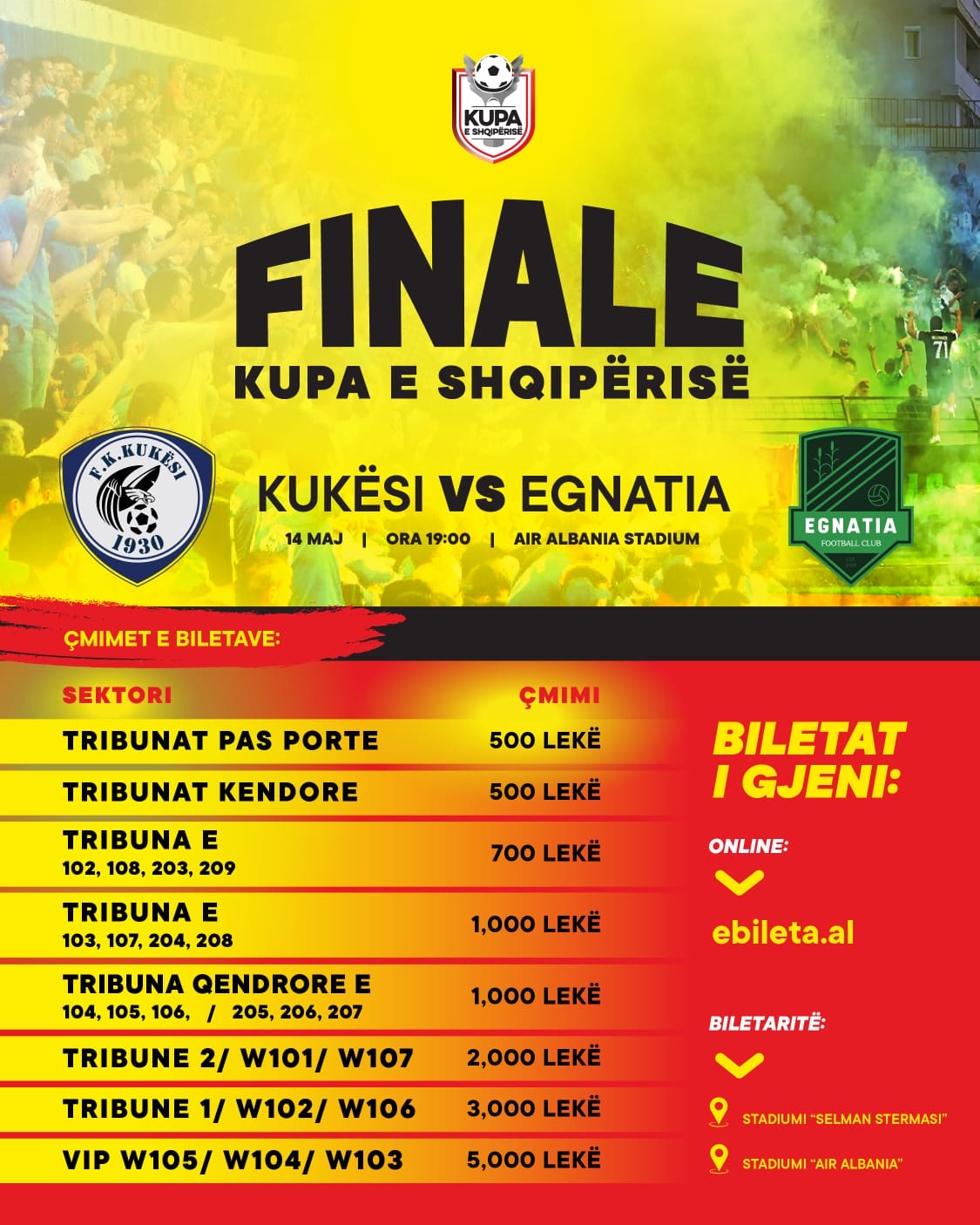 Historia e finales Kukësi-Egnatia, dy skuadrat kërkojnë trofeun e edicionit të 72-të të Kupës së Shqipërisë!